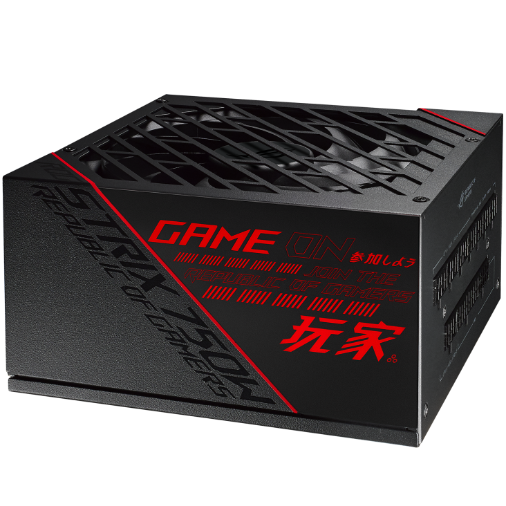 ASUS ROG Strix 750W Gold PSU, ROG Heatsinks , Axial-tech, Fan Design, Dual Ball Fan Bearings, 0dB Technology