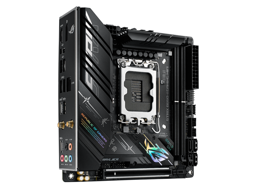 ASUS ROG STRIX B660-I GAMING WIFI,Intel® LGA 1700 socket: Ready for 13th Gen Intel® Core™ Processors and 12th Gen Intel® Core™, Pentium® Gold, and Celeron® Processors, Optimal Power Solution