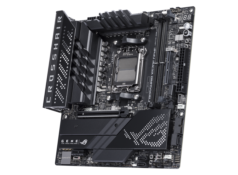 ASUS ROG Crosshair X670E Gene AMD Socket AM5 for AMD Ryzen™ 7000 Series Desktop Processors*, DDR5 Memory, PCIe. 5.0,ROG GEN-Z.2