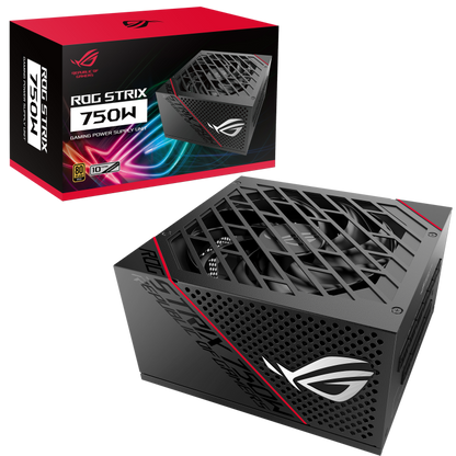 ASUS ROG Strix 750W Gold PSU, ROG Heatsinks , Axial-tech, Fan Design, Dual Ball Fan Bearings, 0dB Technology