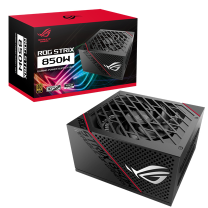 ASUS ROG Strix 850W Edition PSU, ROG Heatsinks, Axial-tech, Fan Design, Dual Ball Fan Bearings, 0dB Technology