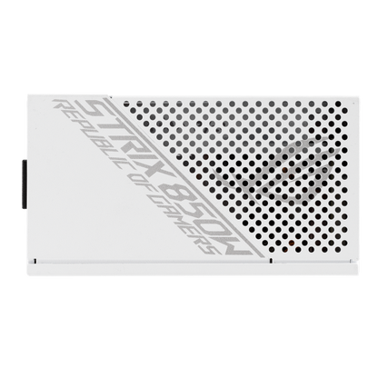 ASUS ROG Strix 850W White Edition PSU, ROG Heatsinks, Axial-tech, Fan Design, Dual Ball Fan Bearings, 0dB Technology