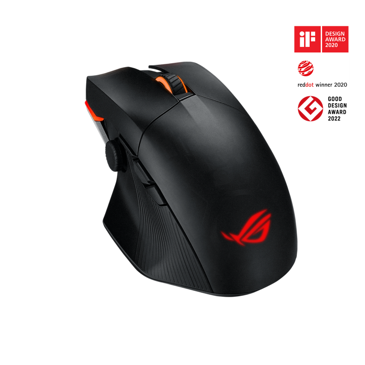 ASUS ROG Chakram X wireless RGB gaming mouse with next-gen 36,000 dpi ROG AimPoint optical sensor, 8000 Hz polling rate, low-latency tri-mode connectivity