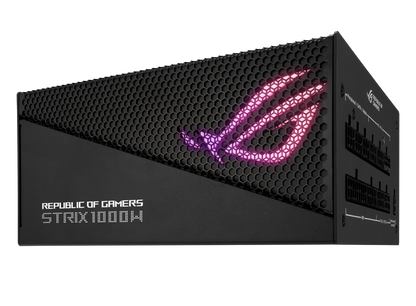 ASUS ROG Strix 1000W Gold Aura Edition, Aluminum Case, OG Heatsinks, Axial-tech Fan Design, Dual Ball Fan Bearings, dB Technology