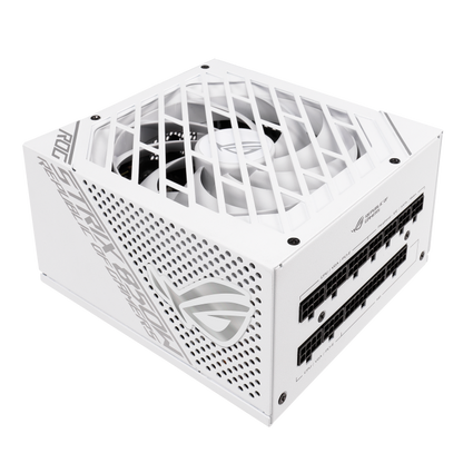 ASUS ROG Strix 850W White Edition PSU, ROG Heatsinks, Axial-tech, Fan Design, Dual Ball Fan Bearings, 0dB Technology