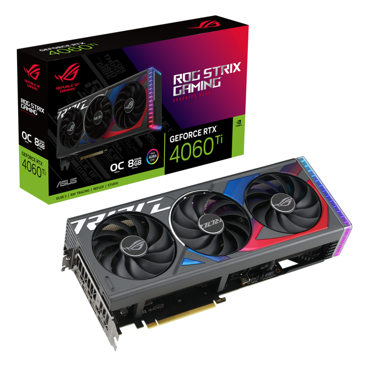 ASUS ROG Strix GeForce RTX™ 4060 Ti 8GB GDDR6 OC Edition Graphics Card (ROG-STRIX-RTX4060TI-O8G-GAMING)