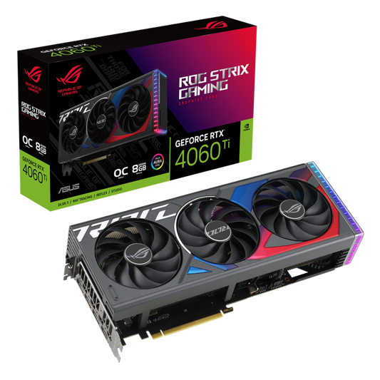 ASUS ROG Strix GeForce RTX™ 4060 Ti 8GB GDDR6 OC Edition Graphics Card (ROG-STRIX-RTX4060TI-O8G-GAMING)