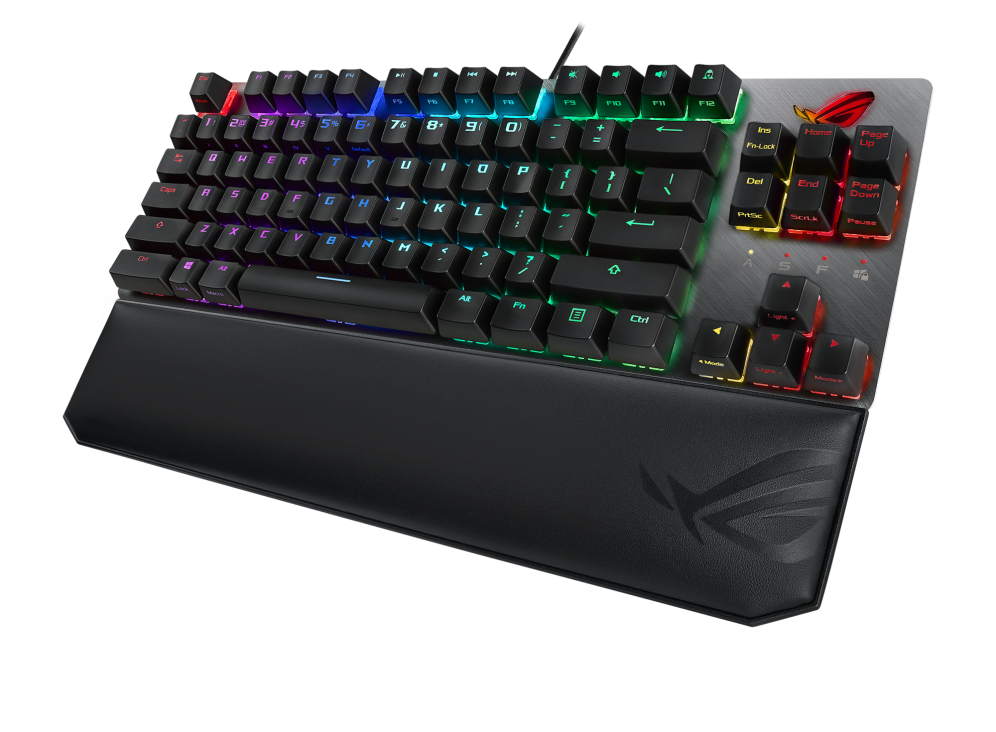 ASUS ROG Strix Scope NX TKL Deluxe wired mechanical RGB gaming keyboard for FPS games, with ROG NX switches, aluminum frame, and Aura Sync lighting