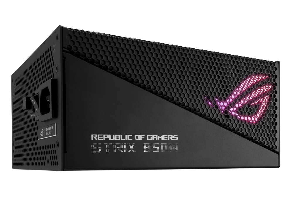 ASUS ROG Strix 850W Gold Aura Edition, Aluminum Case, OG Heatsinks, Axial-tech Fan Design, Dual Ball Fan Bearings, dB Technology