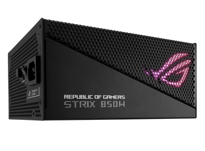 ASUS ROG Strix 850W Gold Aura Edition, Aluminum Case, OG Heatsinks, Axial-tech Fan Design, Dual Ball Fan Bearings, dB Technology