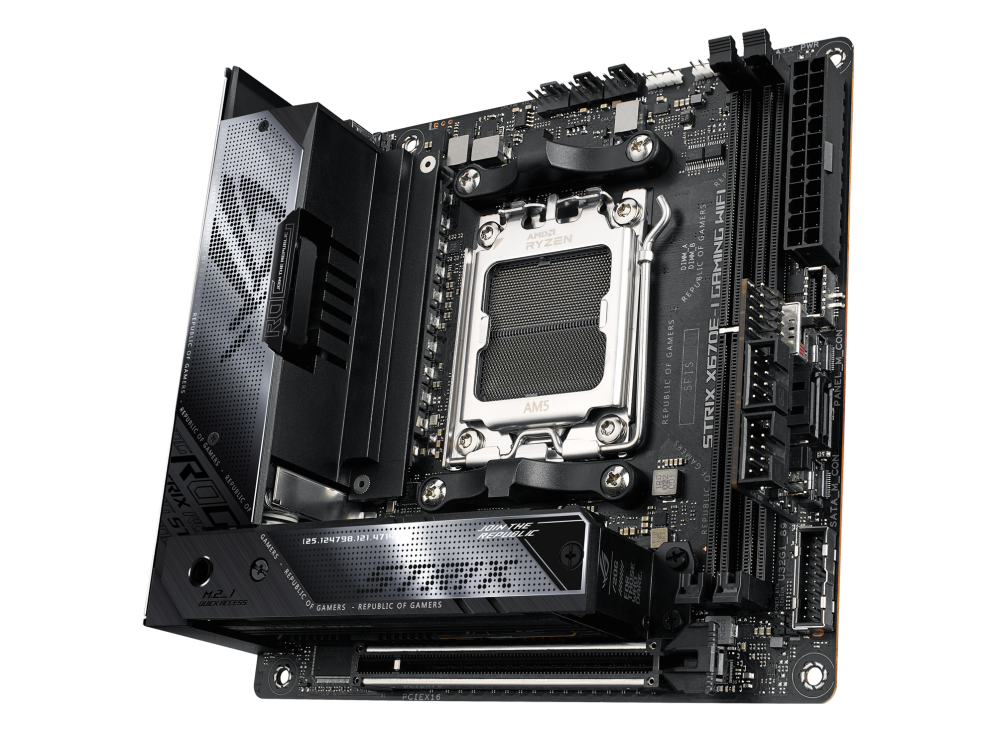 ASUS STRIX X670E-I GAMING WIFI, AMD Socket AM5 for AMD Ryzen™ 7000 Series Desktop ProcessorsPCIe 5.0, ROG FPS-II Card