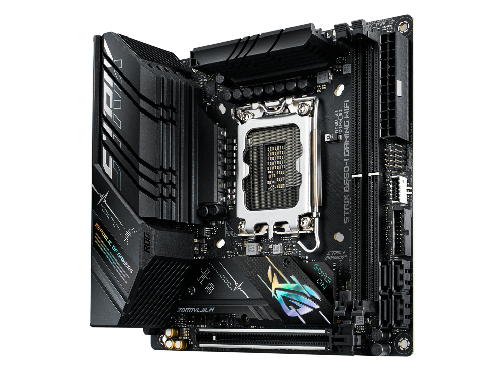 ASUS ROG STRIX B660-I GAMING WIFI,Intel® LGA 1700 socket: Ready for 13th Gen Intel® Core™ Processors and 12th Gen Intel® Core™, Pentium® Gold, and Celeron® Processors, Optimal Power Solution