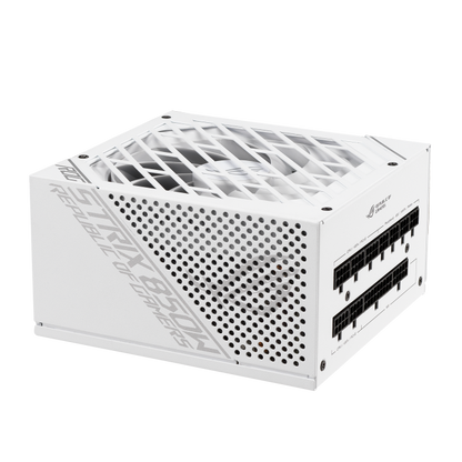 ASUS ROG Strix 850W White Edition PSU, ROG Heatsinks, Axial-tech, Fan Design, Dual Ball Fan Bearings, 0dB Technology