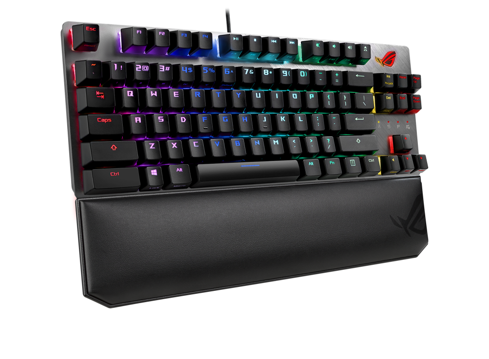 ASUS ROG Strix Scope NX TKL Deluxe wired mechanical RGB gaming keyboard for FPS games, with ROG NX switches, aluminum frame, and Aura Sync lighting