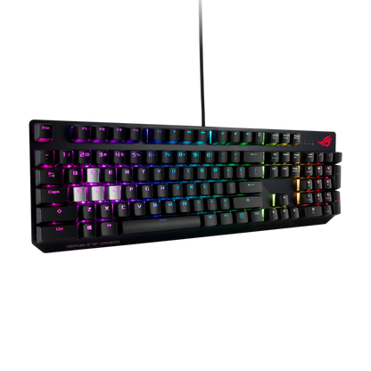 ASUS ROG Strix Scope RGB wired mechanical gaming keyboard with Cherry MX switches, aluminum frame, Aura Sync lighting and additional silver WASD for FPS games(MX)(BLUE)