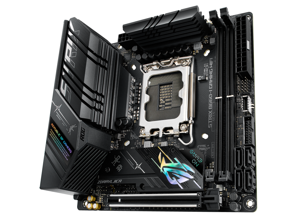 ASUS ROG STRIX B660-I GAMING WIFI,Intel® LGA 1700 socket: Ready for 13th Gen Intel® Core™ Processors and 12th Gen Intel® Core™, Pentium® Gold, and Celeron® Processors, Optimal Power Solution