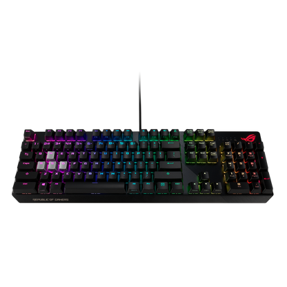 ASUS ROG Strix Scope RGB wired mechanical gaming keyboard with Cherry MX switches, aluminum frame, Aura Sync lighting and additional silver WASD for FPS games(MX)(BLUE)