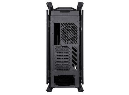 ASUS ROG Hyperion GR701 E-ATX computer case, 420 mm dual radiator support, four 140 mm fans, metal GPU holder, component storage, ARGB fan hub, 60W fast charging