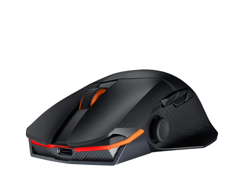 ASUS ROG Chakram X wireless RGB gaming mouse with next-gen 36,000 dpi ROG AimPoint optical sensor, 8000 Hz polling rate, low-latency tri-mode connectivity