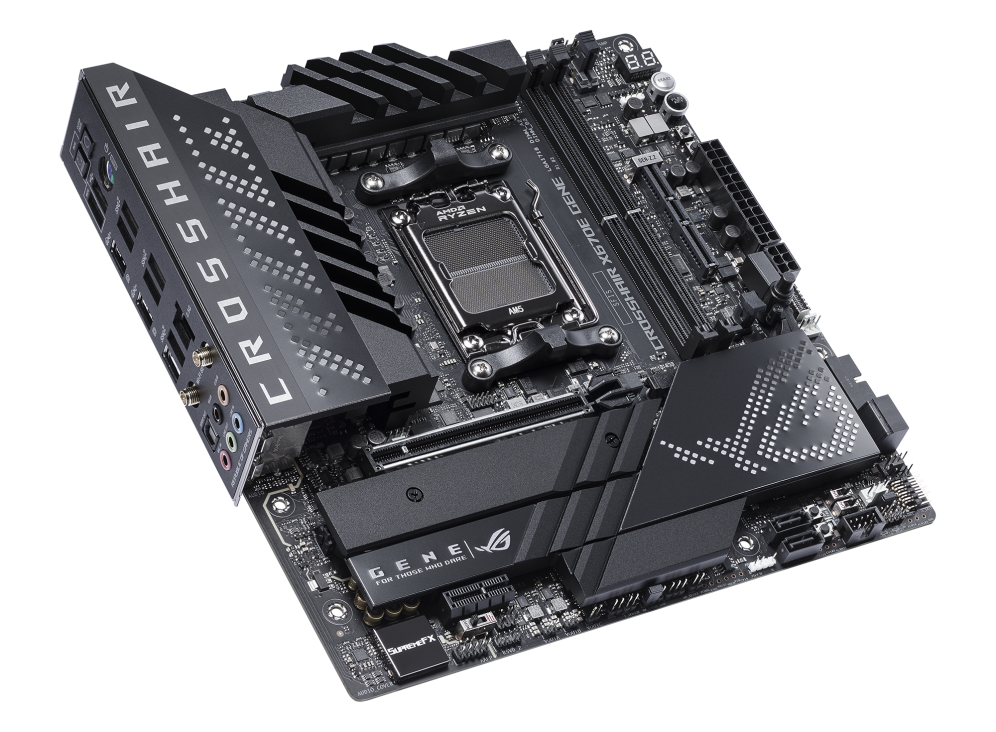 ASUS ROG Crosshair X670E Gene AMD Socket AM5 for AMD Ryzen™ 7000 Series Desktop Processors*, DDR5 Memory, PCIe. 5.0,ROG GEN-Z.2