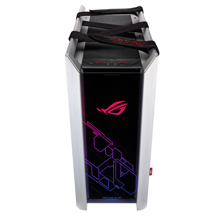 ASUS ROG Strix Helios RGB ATX/EATX mid-tower gaming case WHITE Edition with tempered glass, aluminum frame, GPU braces, 420mm radiator support and Aura Sync