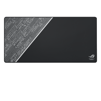 ASUS ROG Sheath BLK LTD with extra-large, gaming-optimized cloth surface, anti-fraying stitched frame, and non-slip rubber base