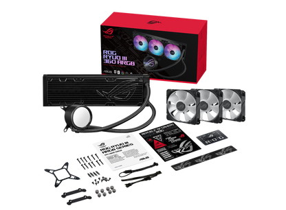 ASUS ROG RYUO III 360 ARGB, 8th gen Asetek pump,ROG FAN MODEL 12 ARGB, Anime Matrix LED