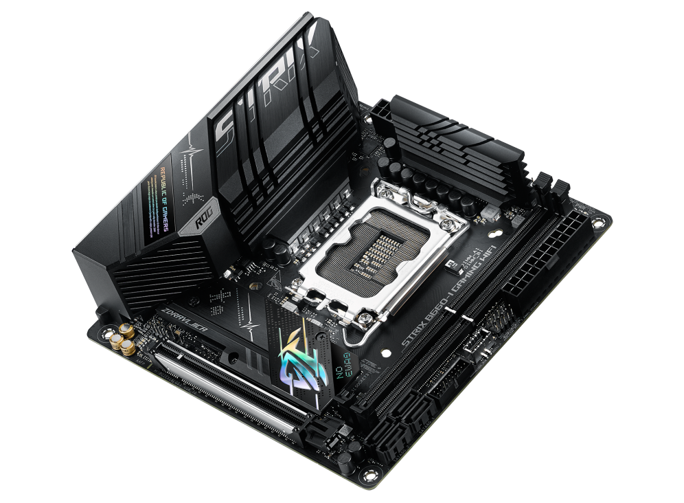 ASUS ROG STRIX B660-I GAMING WIFI,Intel® LGA 1700 socket: Ready for 13th Gen Intel® Core™ Processors and 12th Gen Intel® Core™, Pentium® Gold, and Celeron® Processors, Optimal Power Solution