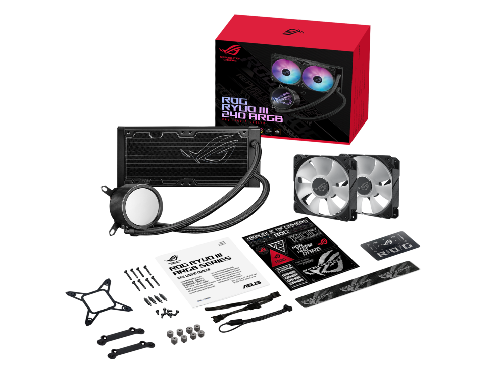 ASUS ROG RYUO III 240 ARGB, with Asetek 8th gen pump solution, Anime Matrix™ LED Display and ROG ARGB cooling fans