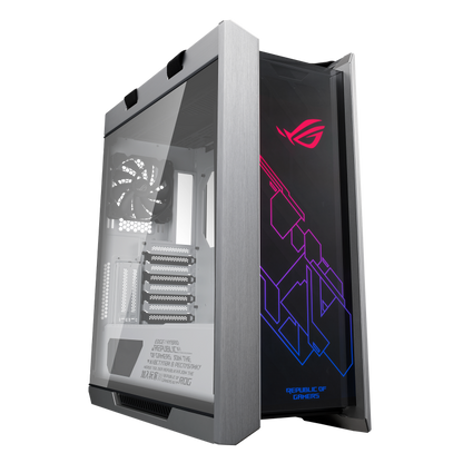 ASUS ROG Strix Helios RGB ATX/EATX mid-tower gaming case WHITE Edition with tempered glass, aluminum frame, GPU braces, 420mm radiator support and Aura Sync