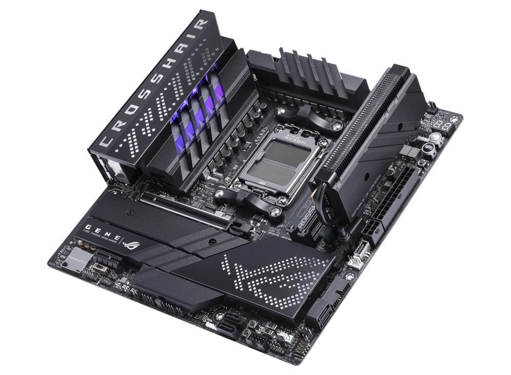 ASUS ROG Crosshair X670E Gene AMD Socket AM5 for AMD Ryzen™ 7000 Series Desktop Processors*, DDR5 Memory, PCIe. 5.0,ROG GEN-Z.2