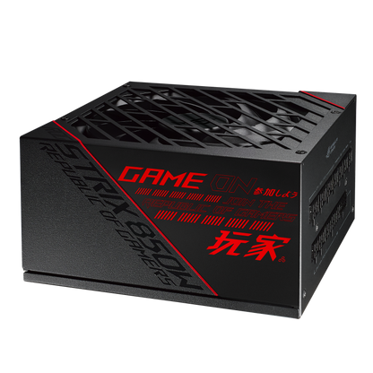 ASUS ROG Strix 850W Edition PSU, ROG Heatsinks, Axial-tech, Fan Design, Dual Ball Fan Bearings, 0dB Technology