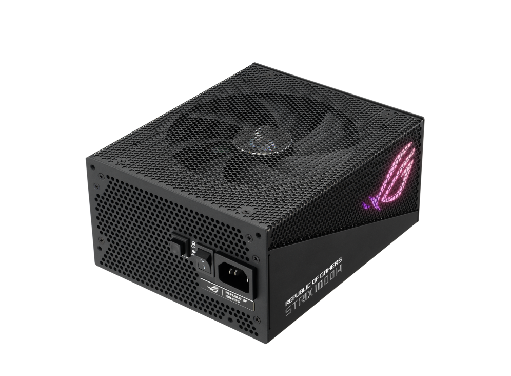 ASUS ROG Strix 1000W Gold Aura Edition, Aluminum Case, OG Heatsinks, Axial-tech Fan Design, Dual Ball Fan Bearings, dB Technology