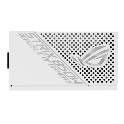 ASUS ROG Strix 850W White Edition PSU, ROG Heatsinks, Axial-tech, Fan Design, Dual Ball Fan Bearings, 0dB Technology