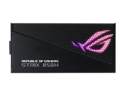 ASUS ROG Strix 850W Gold Aura Edition, Aluminum Case, OG Heatsinks, Axial-tech Fan Design, Dual Ball Fan Bearings, dB Technology