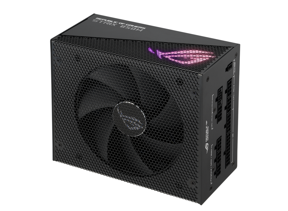 ASUS ROG Strix 850W Gold Aura Edition, Aluminum Case, OG Heatsinks, Axial-tech Fan Design, Dual Ball Fan Bearings, dB Technology