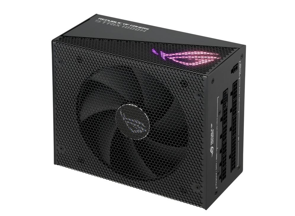 ASUS ROG Strix 1000W Gold Aura Edition, Aluminum Case, OG Heatsinks, Axial-tech Fan Design, Dual Ball Fan Bearings, dB Technology