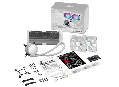 ASUS ROG RYUO III 240 ARGB WHITE EDITION, with Asetek 8th gen pump solution, Anime Matrix™ LED Display and ROG ARGB cooling fan