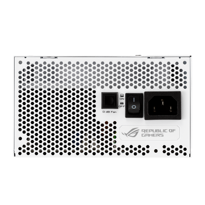 ASUS ROG Strix 850W White Edition PSU, ROG Heatsinks, Axial-tech, Fan Design, Dual Ball Fan Bearings, 0dB Technology