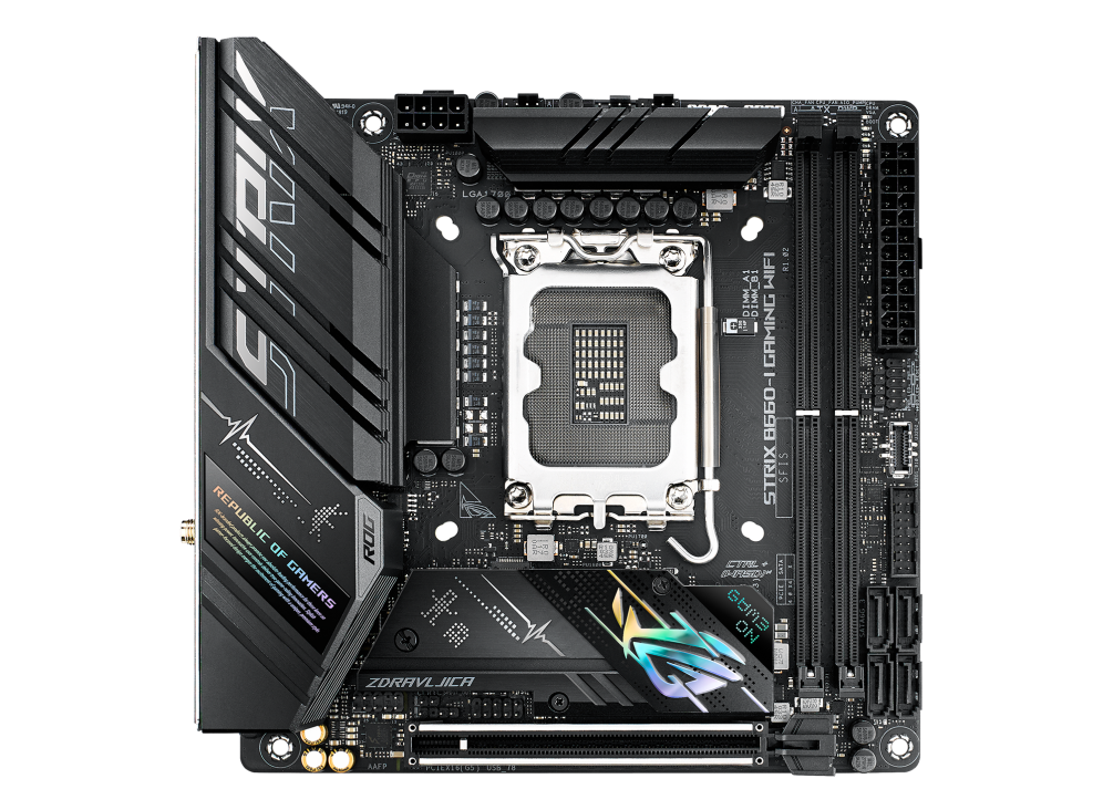 ASUS ROG STRIX B660-I GAMING WIFI,Intel® LGA 1700 socket: Ready for 13th Gen Intel® Core™ Processors and 12th Gen Intel® Core™, Pentium® Gold, and Celeron® Processors, Optimal Power Solution