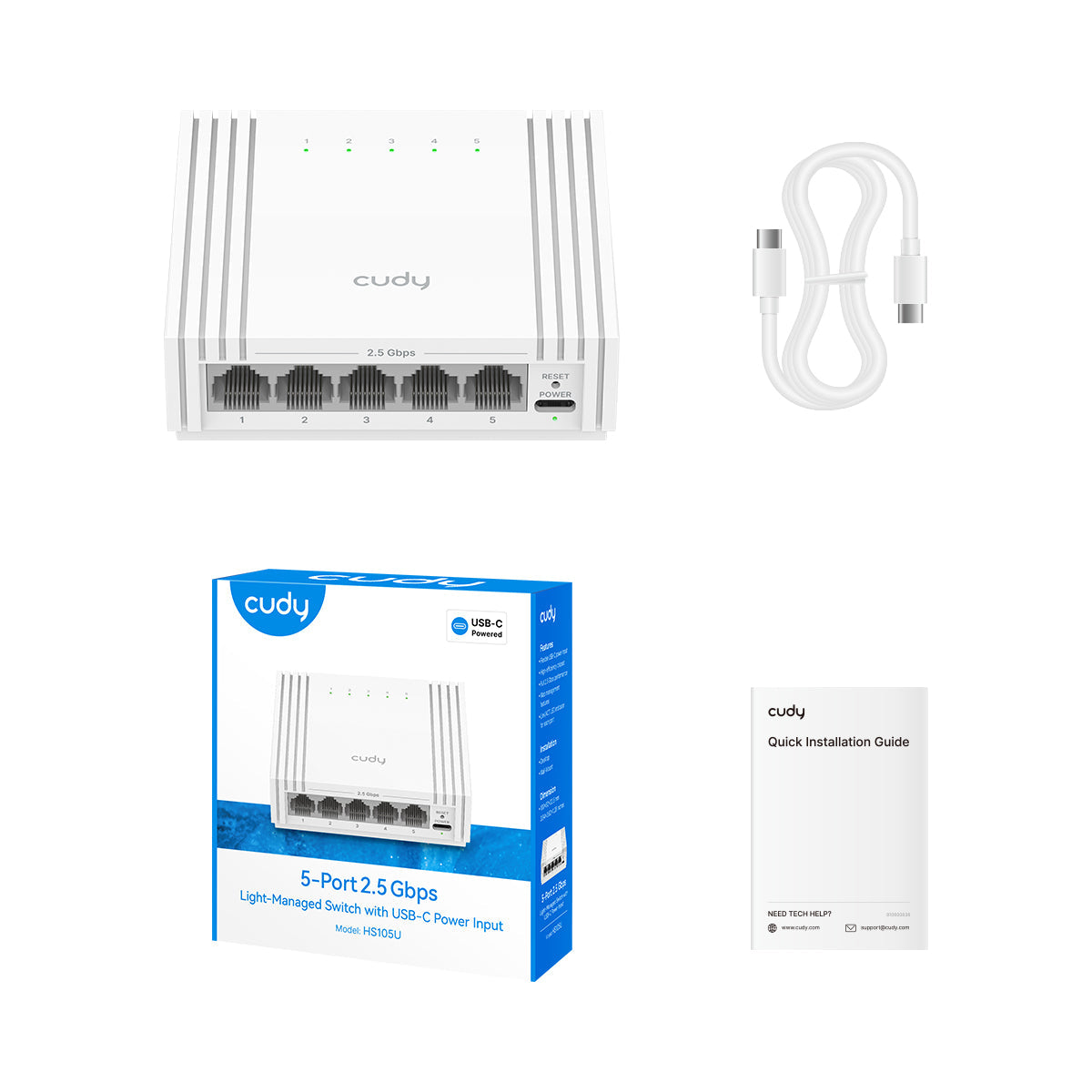 Cudy 5-Port 2.5G Light Managed Switch with USB-C