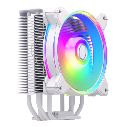 Cooler Master HYPER 212 HALO WHITE MF120 Halo² Fan, Dual Loop ARGB, Aluminum Top Cover, 4 Copper Heat Pipes, 154mm (H) for AMD Ryzen AM5/AM4, Intel LGA1700/1200  (RR-S4WW-20PA-R1)