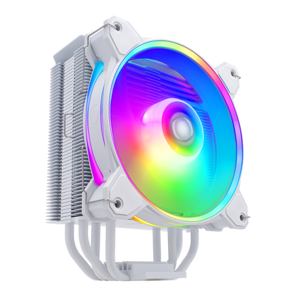 Cooler Master HYPER 212 HALO WHITE MF120 Halo² Fan, Dual Loop ARGB, Aluminum Top Cover, 4 Copper Heat Pipes, 154mm (H) for AMD Ryzen AM5/AM4, Intel LGA1700/1200  (RR-S4WW-20PA-R1)