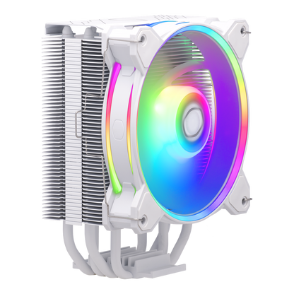 Cooler Master HYPER 212 HALO WHITE MF120 Halo² Fan, Dual Loop ARGB, Aluminum Top Cover, 4 Copper Heat Pipes, 154mm (H) for AMD Ryzen AM5/AM4, Intel LGA1700/1200  (RR-S4WW-20PA-R1)