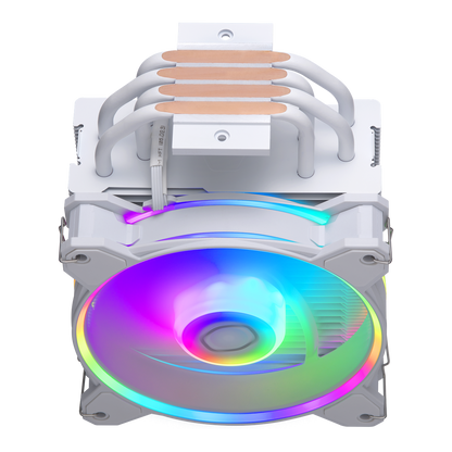 Cooler Master HYPER 212 HALO WHITE MF120 Halo² Fan, Dual Loop ARGB, Aluminum Top Cover, 4 Copper Heat Pipes, 154mm (H) for AMD Ryzen AM5/AM4, Intel LGA1700/1200  (RR-S4WW-20PA-R1)