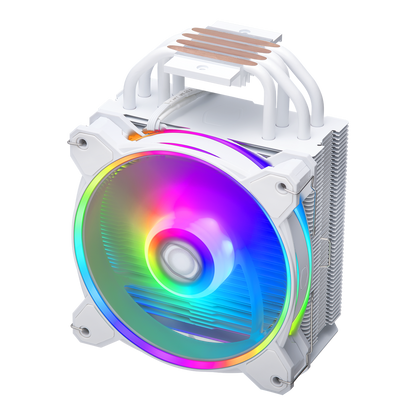 Cooler Master HYPER 212 HALO WHITE MF120 Halo² Fan, Dual Loop ARGB, Aluminum Top Cover, 4 Copper Heat Pipes, 154mm (H) for AMD Ryzen AM5/AM4, Intel LGA1700/1200  (RR-S4WW-20PA-R1)