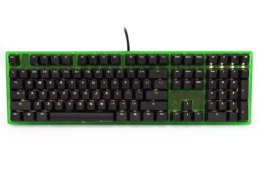 DUCKY One Green Translucent Case White LED Double Shot ABS Mechanical Keyboard Green Case, Cherry MX Brown (DKON1508S-BUSADAGW2)