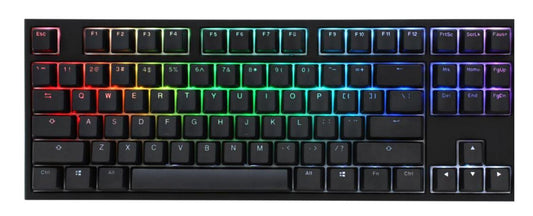 DUCKY One 2 RGB TKL MX BROWN RGB LED Double Shot PBT Mechanical Keyboard Black top white bottom, RGB LED (DKON1787ST-BUSPDAZT1)