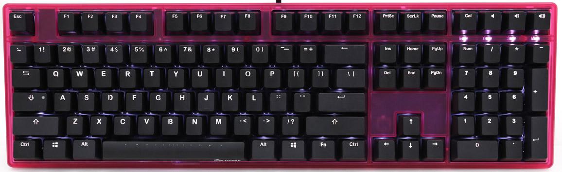 DUCKY One Pink Transulcent Case White LED Double Shot ABS Mechanical Keyboard  Cherry MX Blue (DKON1508S-CUSADAPW2)