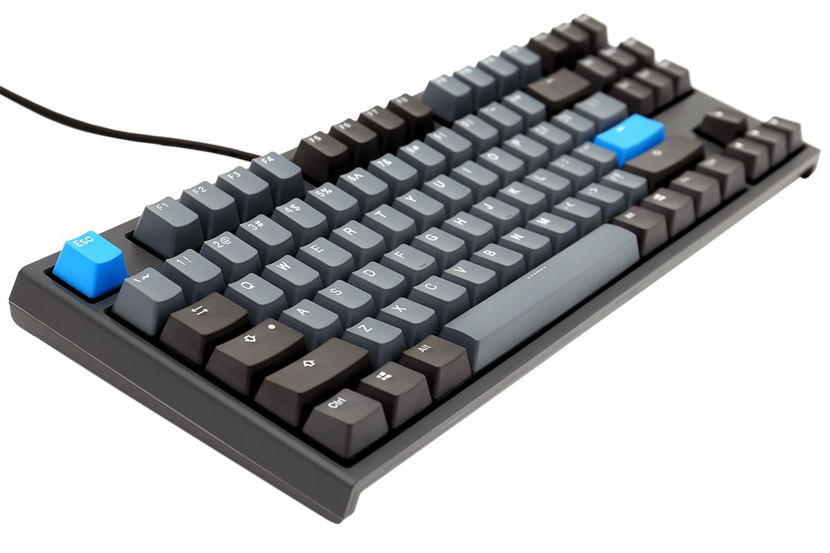 DUCKY One 2 Skyline TKL Double Shot PBT Mechanical Keyboard MX Blue (DKON1887-CUSPDZHBS) PBT, Dark grey keycaps, Grey case, Non LED